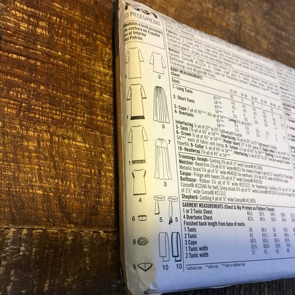 Simplicity Sewing Pattern 7031 Mens Nativity Joseph King Shepard Costume UNCUT - Picture 2 of 3